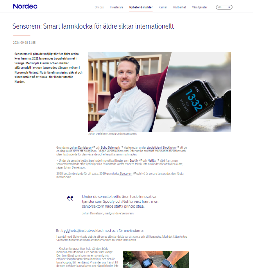 Sensorem_Nordea